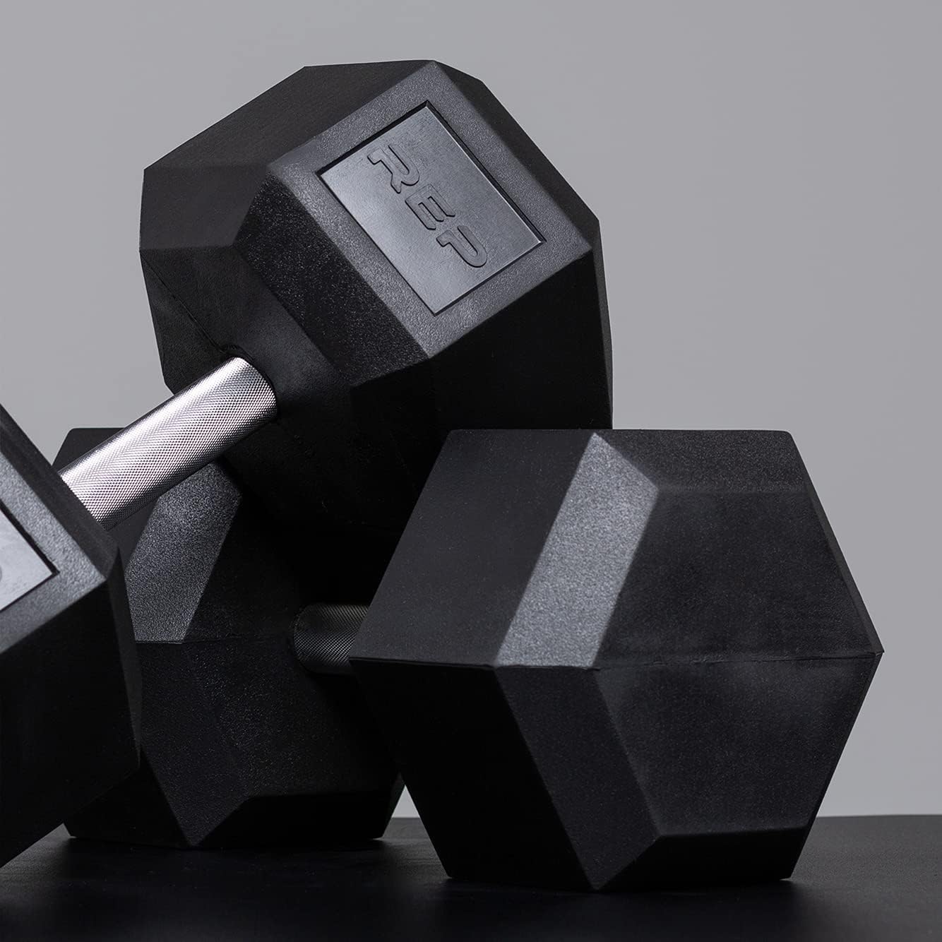 Rep 5-100 lb Rubber Hex Dumbbell Set, Low Odor