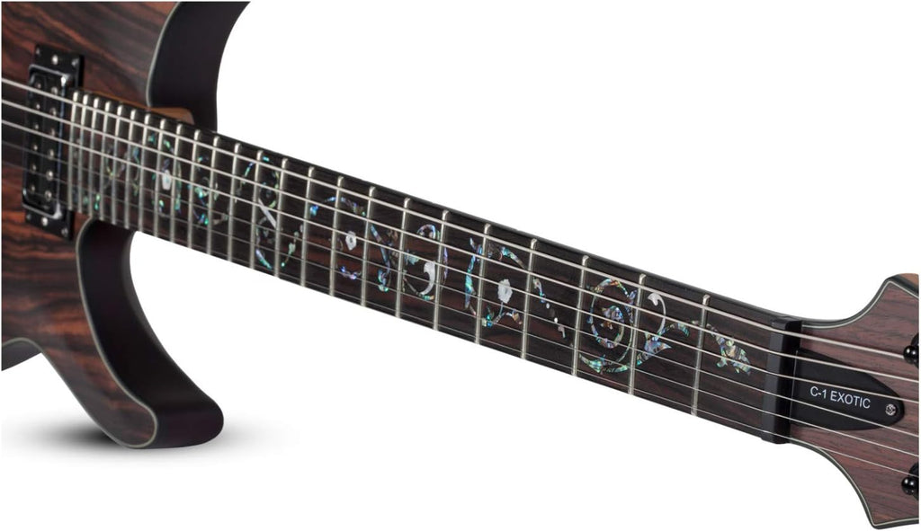 Schecter C-1 Exotic Ebony Electric Guitar - Natural Satin