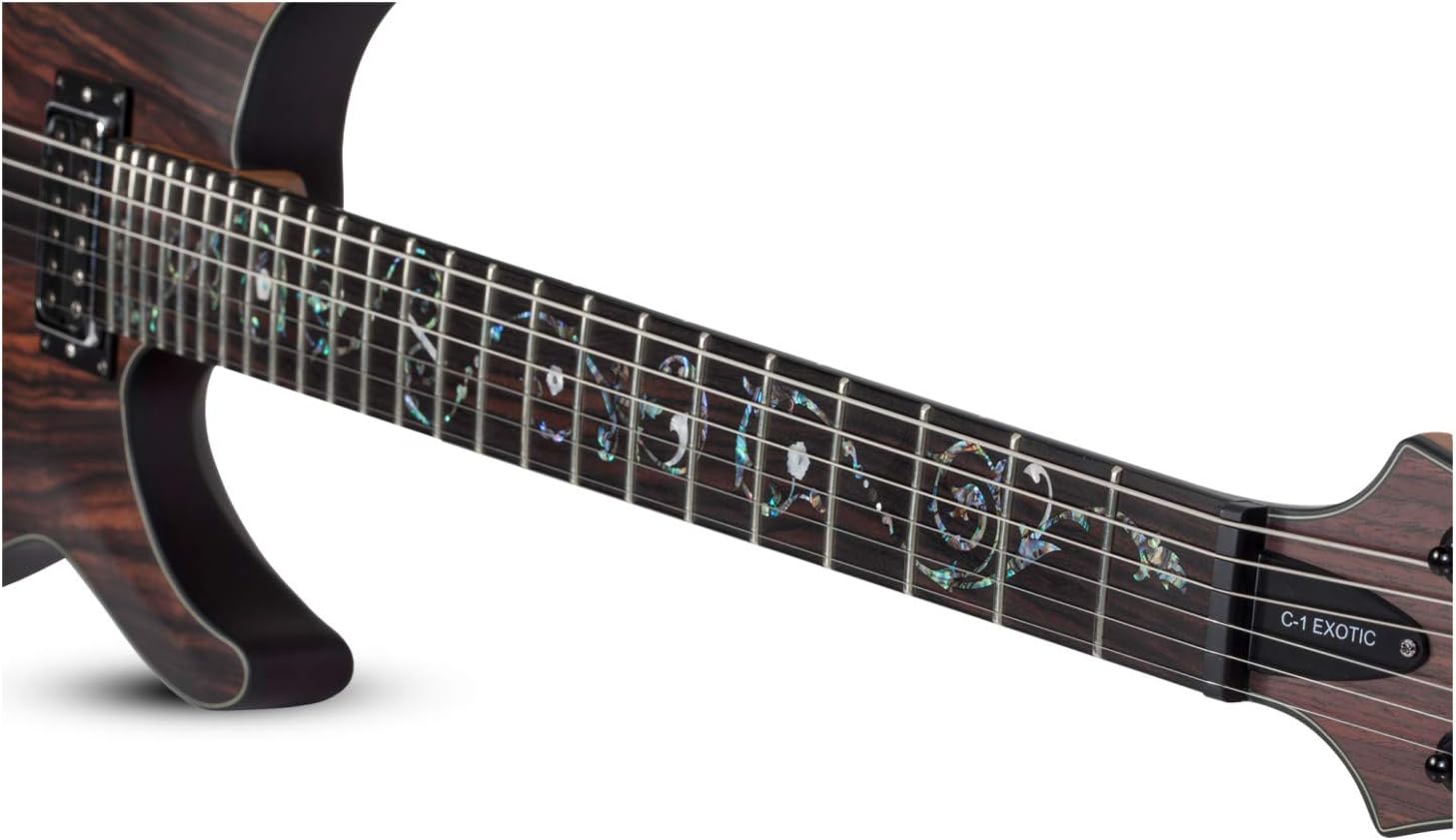 Schecter C-1 Exotic Ebony Electric Guitar - Natural Satin