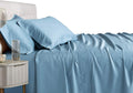 Royal Hotel Bedding 100% Natural Viscose Made from Bamboo Sheets, Soft Cooling Sheets, Breathable Hotel Sheet and Pillow Cases, 5 Piece Set - Adjustable California King Size - Split-Cal-King - Blue