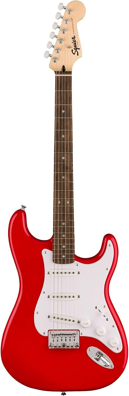 Fender Squier Sonic Stratocaster HT - Torino Red Bundle with Frontman 10G Amp, Tuner, Strap, Cable, Picks, and Austin Bazaar Guitar DVD