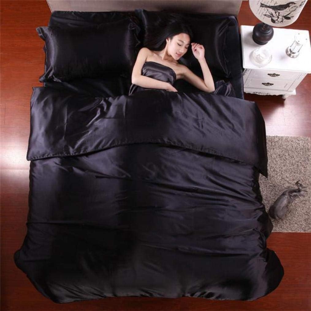 Yarns of Cotton 3 PC All Season Silky Super Soft Comforter Set Luxurious Bedding Set - (1 Comforter, 2 Pillow Cases) King/Black