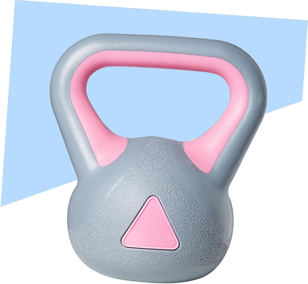 KOMBIUDA 1pc Rubberized Kettle-bell for Women's Fitness Training Non-slip Grip for Safe Workouts for Strength and Endurance Building Gym Gray Pink