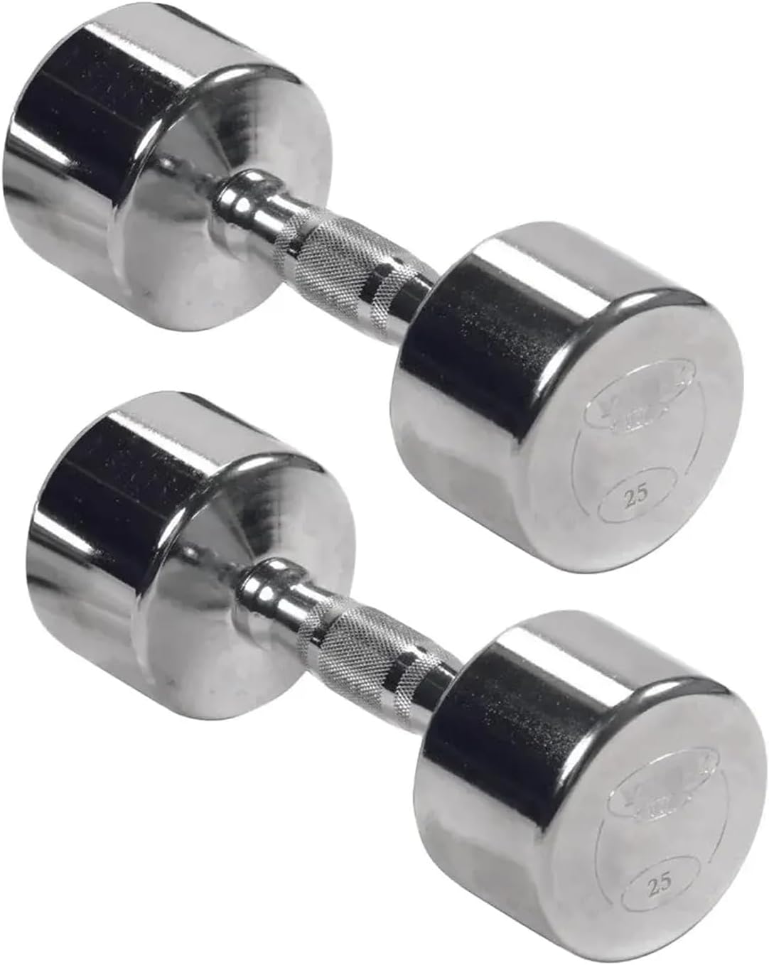 Professional Chrome Dumbbell with Ergo Grip, Heavy-Duty Solid Steel Knurled Handles Hand Weights for Exercise Muscle Toning Home Gym Workout and Training - 2.5 LB - 50 LB Pack of 1, 2 & 4