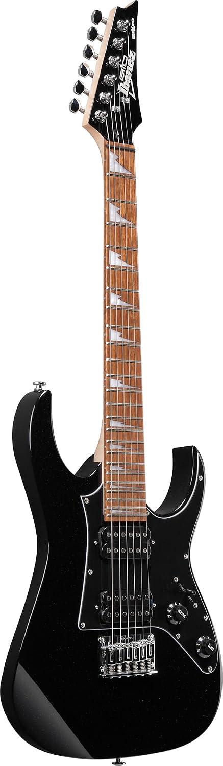 Ibanez GRGM21 RG Gio miKro Short-Scale Electric Guitar - Black Night Bundle with Gig Bag, Tuner, Strap, Instrument Cable, Austin Bazaar Instructional DVD, and Polishing Cloth