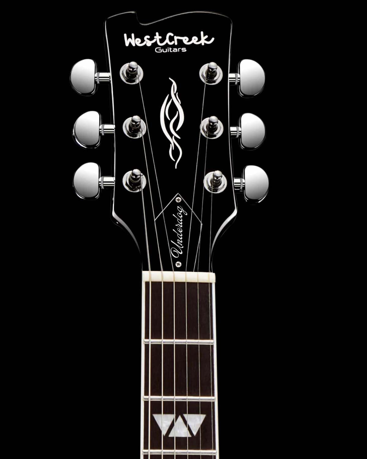 WestCreek Underdog Solid Body Electric Guitar, Mahogany Body, Maple Neck, Rosewood Fretboard, Rounded End Frets, Bone Nut, 22 Frets (CherryBurst)