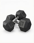 Superior Hex Dumbbell Set of 2 PVC or Rubber Coated Hand Weights for Home Gym – Non-Slip, Anti-Roll Design – Cast Iron Core Strength Training Equipment for Men & Women – Black