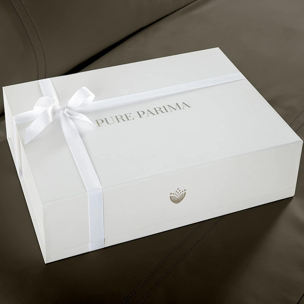 Pure Parima Yalda Sheet Set – 100% Certified Egyptian Cotton, Double-Hem Stitch, King, Charcoal