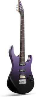 Donner DMT-66 Solid Body Electric Guitar Kit for Beginners, Full Size 39' Electric Guitar with HSS Pickups, Poplar Body, Maple Neck, Starter Guitar with Gig Bag, Strap, Whammy Bar Arm, Purplish Black