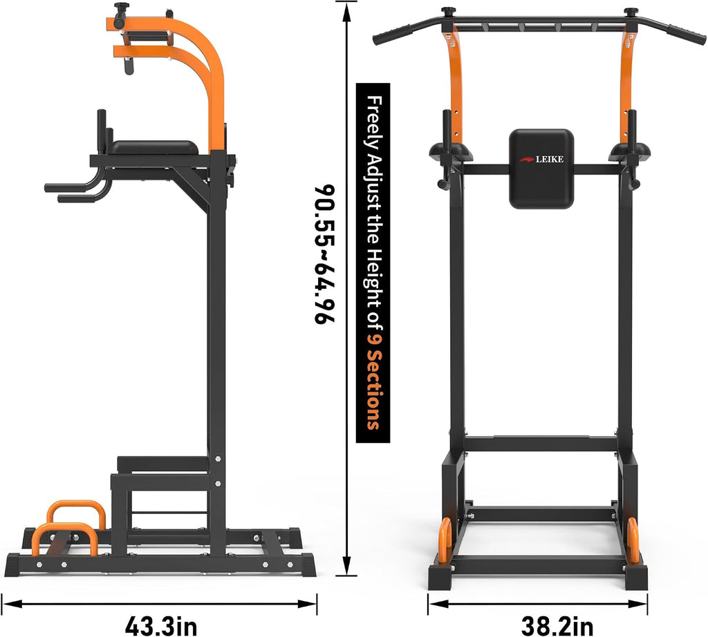 leikefitness Multifunction Power Tower Exercise Equipment,Pull Up Dip Station,Height Adjustable for Home Gym Strength Training Fitness Equipment,Dip Stands,Pull Up Bars,Push Up Bars,VKR