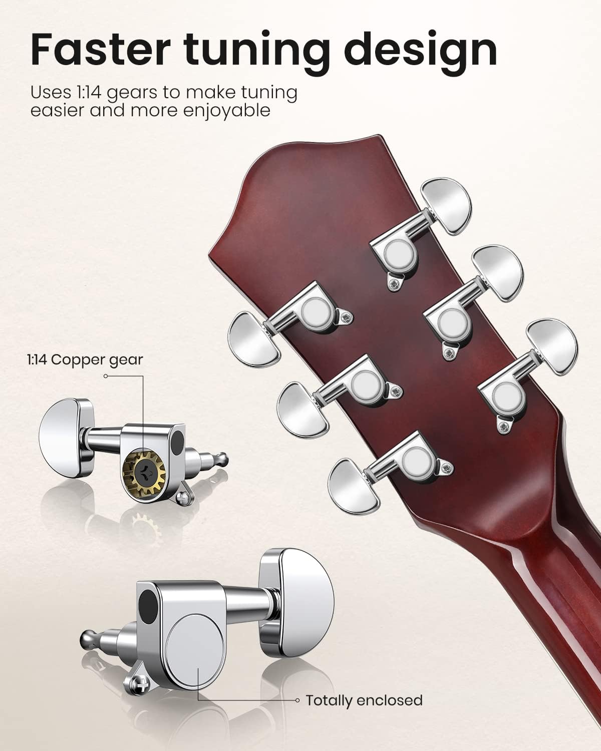 Moukey 41' Acoustic Guitar for Beginners Adults 4/4 Guitarra Acustica with Chord Poster, Gig Bag, Tuner,Steel Strings, Capo, Strap, Natural