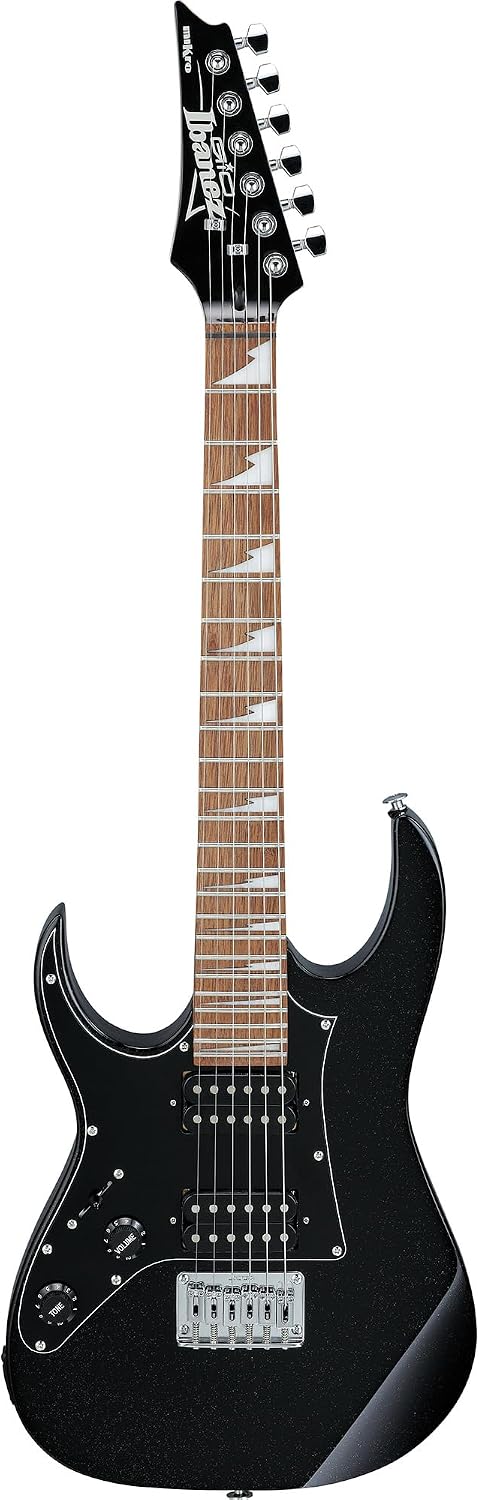 Ibanez GRGM21L RG Gio miKro Short-Scale Electric Guitar, Left Handed - Black Night Bundle with Gig Bag, Tuner, Strap, Instrument Cable, Austin Bazaar Instructional DVD, and Polishing Cloth