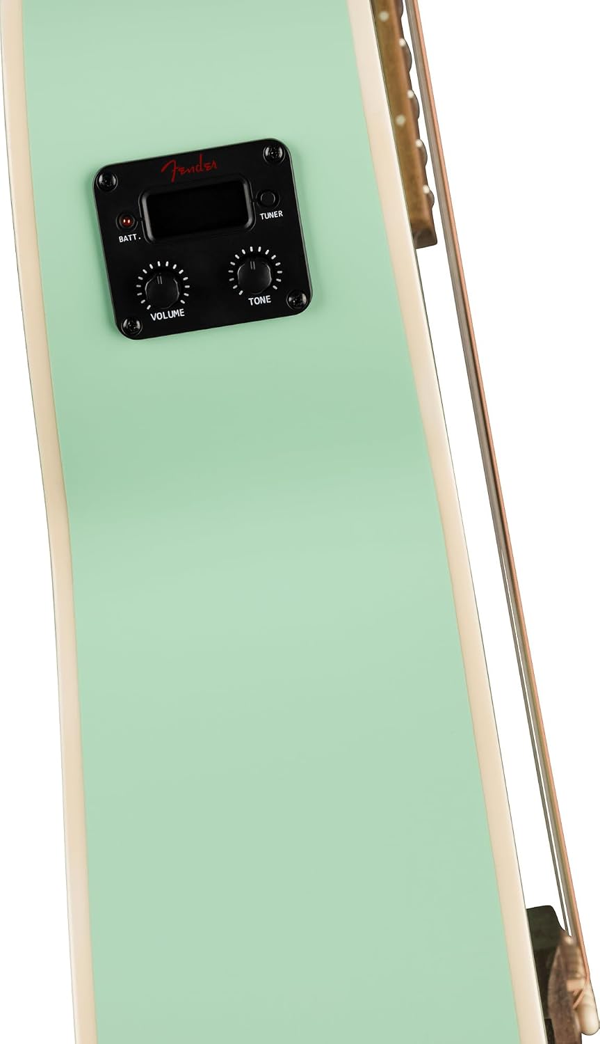 Fender California Standard Monterey E Acoustic-Electric Guitar - Surf Green Bundle with Gig Bag, Tuner, Strap, Strings, Picks, and Austin Bazaar Instructional DVD
