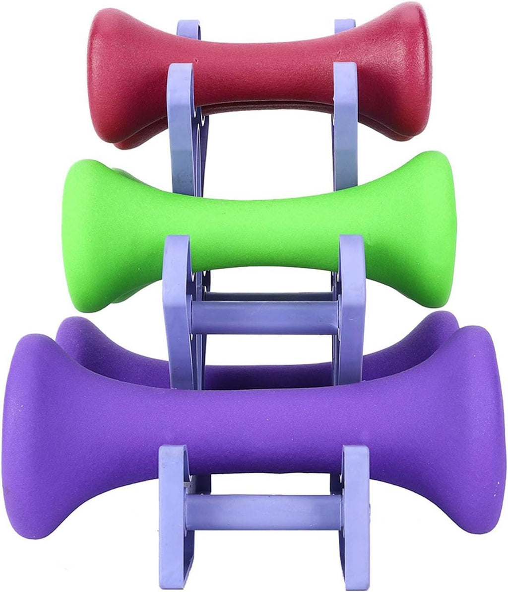 Drfeify 6pcs Hand Fitness Weights Set, 2lb 3lb 5lb Bodybuilding Exercise Equipment with Rack Holder, for Women Muscle Training Home Office Workout