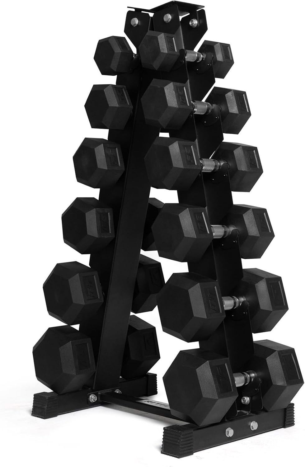 Ritfit 5-650 LBS PVC Encased Hex Dumbbell Sets with Optional Rack for Home Gym, Hand weight with Chrome Handle for Strength Training,Workouts