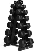 Ritfit 5-650 LBS PVC Encased Hex Dumbbell Sets with Optional Rack for Home Gym, Hand weight with Chrome Handle for Strength Training,Workouts