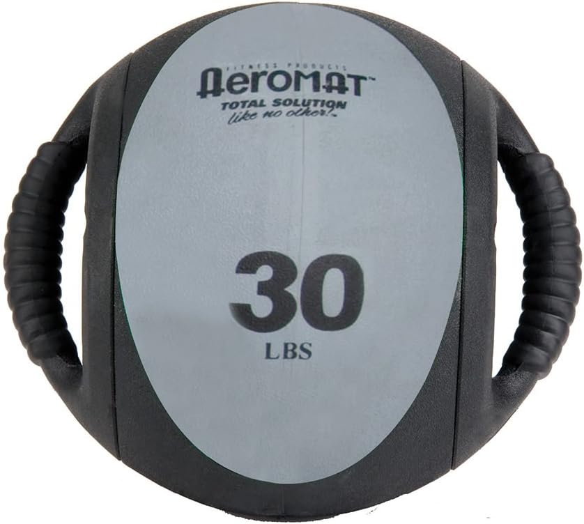 AEROMAT Dual Grip Power Medicine Balls for Abdominal Training and Rotational Movements - 9' Diameter - Weights Color-Coded
