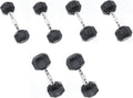 Ader 2-100LB Octagon Deluxe Professional Rubber Dumbbell, Pair