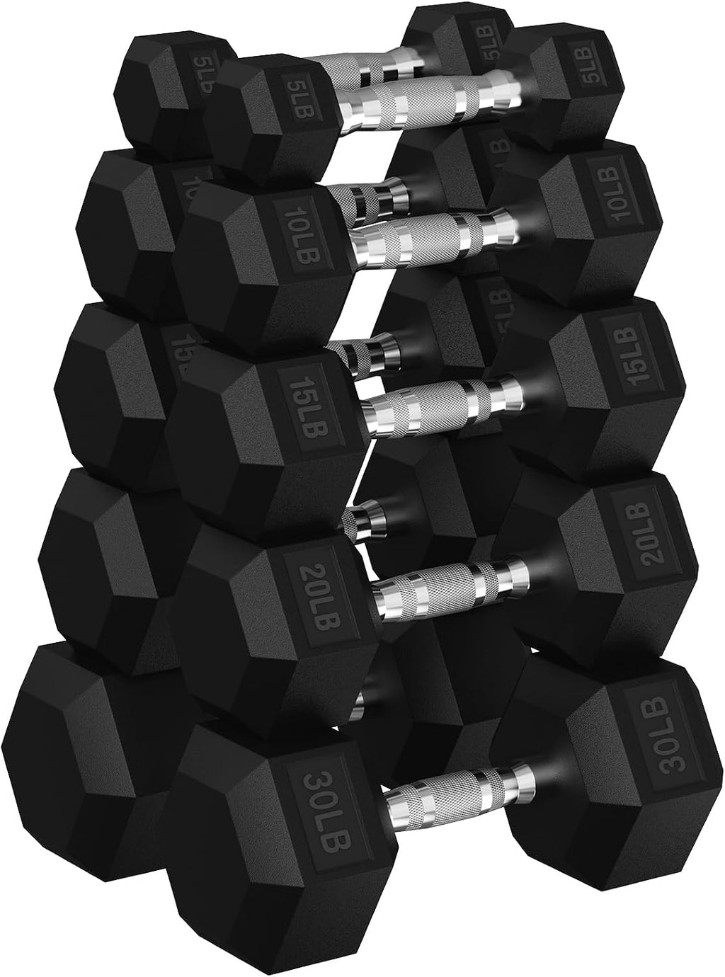 Hex Dumbbell Sets with Rack, 90-640 lb Rubber Encased Exercise & Fitness Dumbbells Set, Hand Weight for Strength Training, Weight Dumbbells