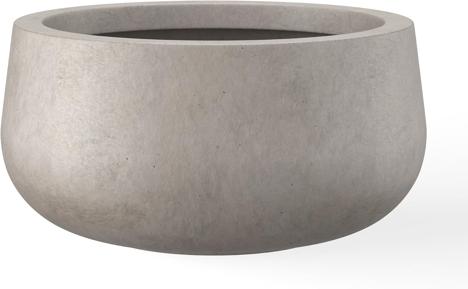 Kante 19.6' Dia Round Concrete Planter, Cement Plant Pots with Drainage Hole and Rubber Plug for Outdoor Indoor Garden Home, Modern Curvaceous Design, Weathered Concrete