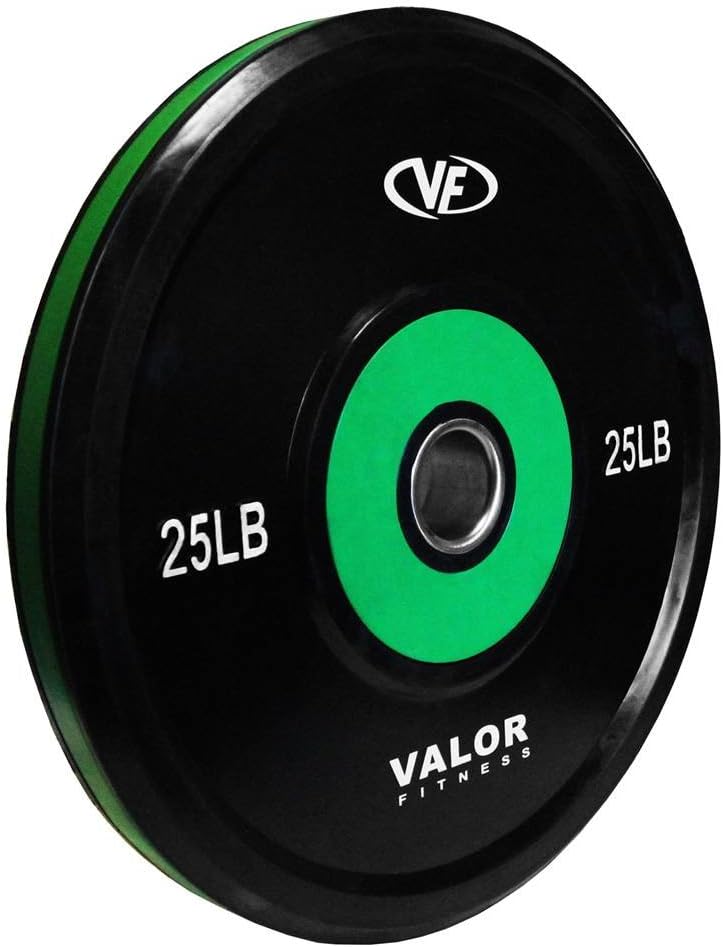 Valor Fitness Olympic Bumper Plate Pro - Weight Plates - Lifting Strength Conditioning Cross Training Workouts – Sold in Singles, Pairs, Sets - Workout Equipment