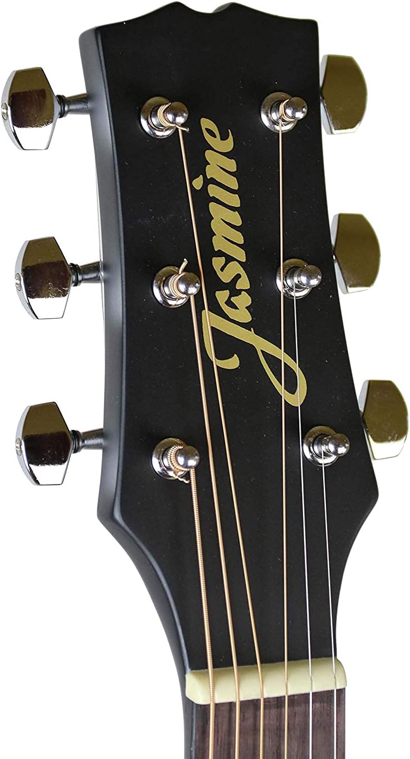 Jasmine 6 String Acoustic Guitar, Right, Black, (S35-B)
