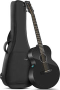 Enya Acoustic-Electric Guitar X3 Pro Mini Carbon Fiber Travel Guitar - 36' 3/4 Size with Built-in Effects & Wireless Speaker, Includes Gig Bag & Cables - Ideal for Professional & Stage Performance