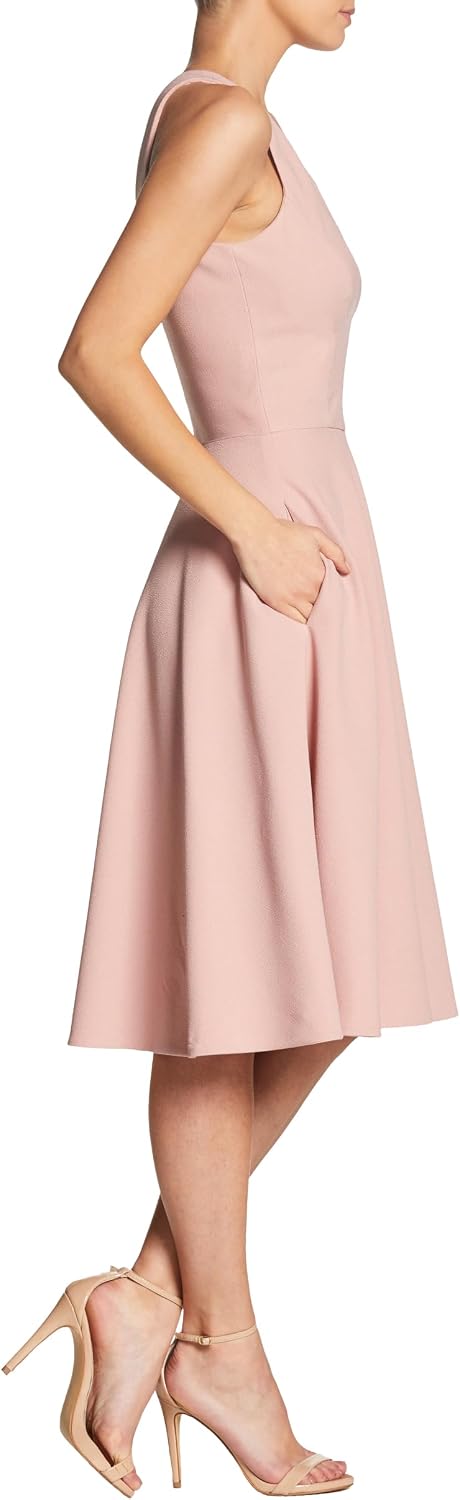 Dress the Population Women's Catalina Solid Sleeveless Fit & Flare Midi Dress