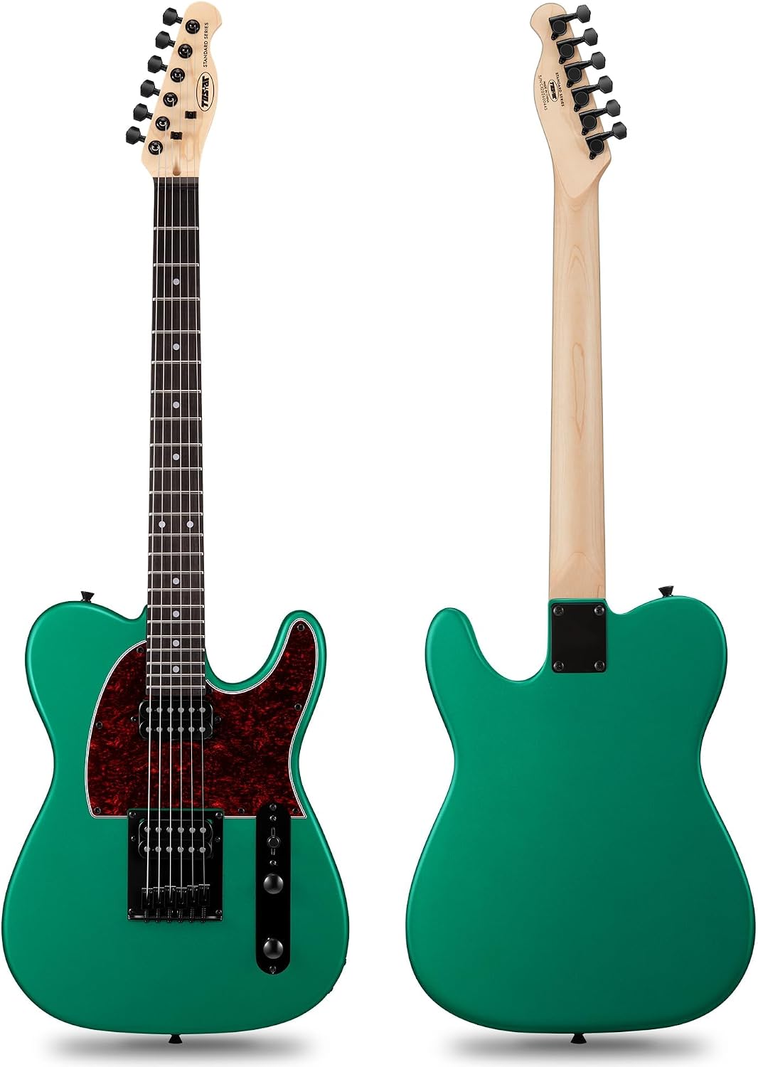 Tostar Electric Guitar: HH Humbuckers, Fixed Hardtail Bridge & Smoked Matte Finish, 3-Way Switch, 39' Solid Body Electric Guitar for Intermediate Players, Guitarra Eléctrica Kit, Birthday Gifts, Green