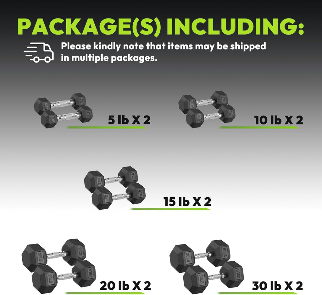 Hex Dumbbell Sets with Rack, 90-640 lb Rubber Encased Exercise & Fitness Dumbbells Set, Hand Weight for Strength Training, Weight Dumbbells