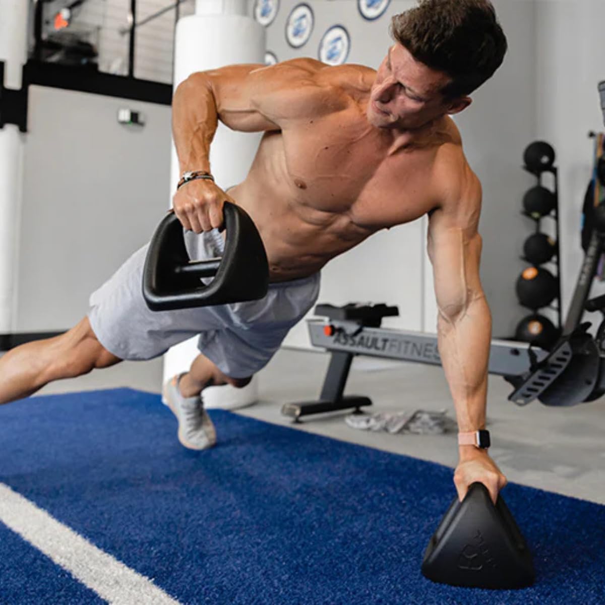 TRX YBell Pro Series 3-in-1 Dumbbell, Kettlebell and Push Up Stand Workout Equipment | Commercial Grade Powder Coated Surface | Perfect for Strength Training & Conditioning Workouts | 2 Pack