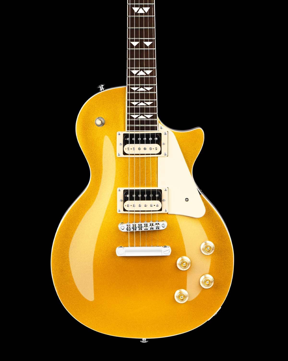 WestCreek Underdog Solid Body Electric Guitar, Mahogany Body, Maple Neck, Rosewood Fretboard, Rounded End Frets, Bone Nut, 22 Frets (Golden)