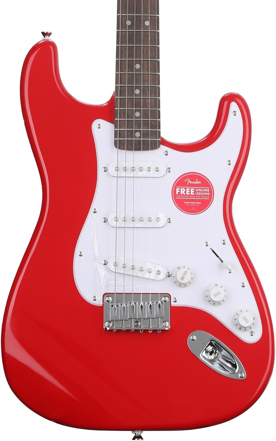 Squire Sonic Stratocaster HT Electric Guitar, Torino Red, Laurel Fingerboard, White Pickguard