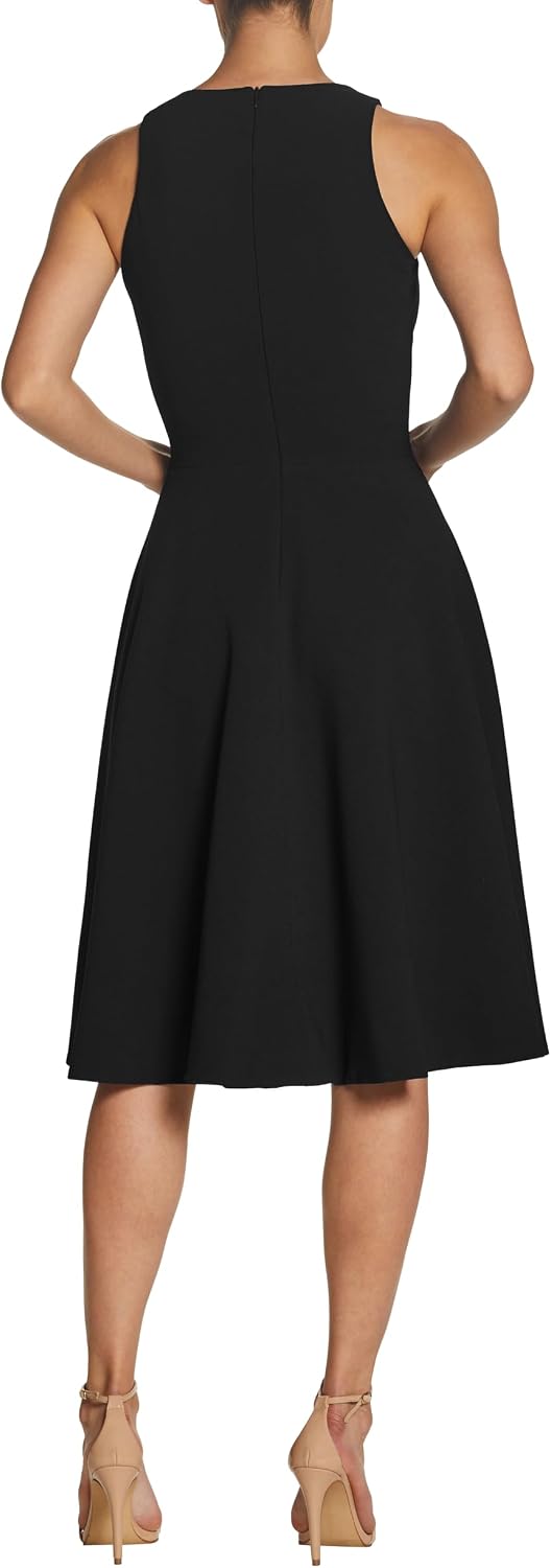 Dress the Population Women's Catalina Solid Sleeveless Fit & Flare Midi Dress