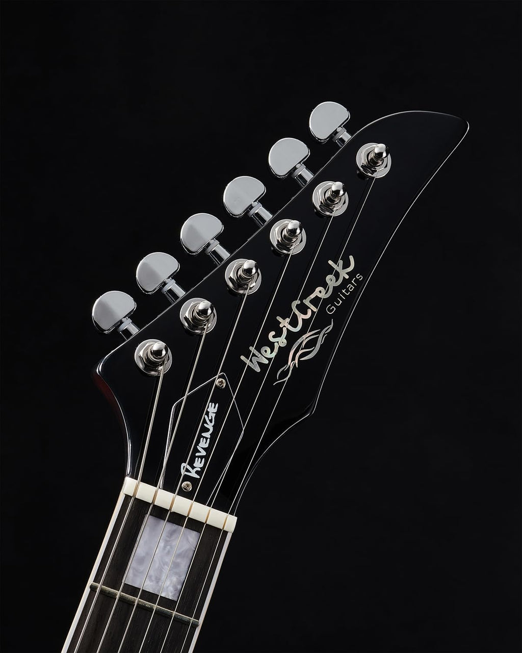 WestCreek Revenge Right Handed Electric Guitar, Heavy Metal Humbucker Pickups, Mahogany Body, Rosewood Fretboard (Green Lizard)