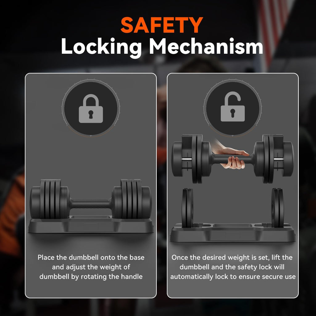 Smart Dumbbell Adjustable Weights with Speaking Display, Like Having a Virtual Fitness Coach Inside, 5 in 1 Free Weight System, Perfect For Home Fitness Enthusiasts, For Men and Women 55LB