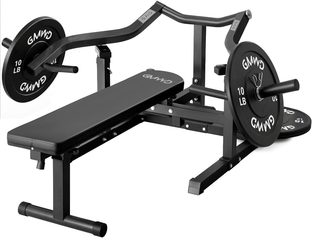 GMWD Chest Press Machine, 1200LBS Bench Press Machine with Independent Converging Arms, Adjustable Flat Incline Bench for Chest, AB Workouts, Shoulder Home Gym Equipment, V1
