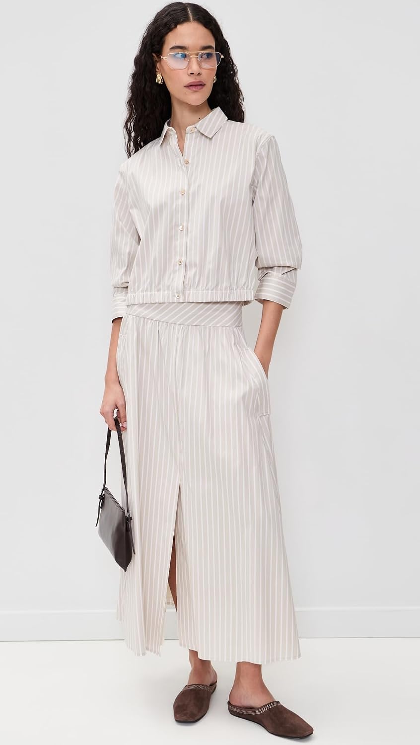 Theory Women's A-Line Stripe Skirt
