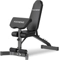 Muti-functional Adjustable Weight Bench/Workout Bench with Barbell Rack Set for Home Gym, Upright Incline Flat Exercise Benches with Preacher Pad