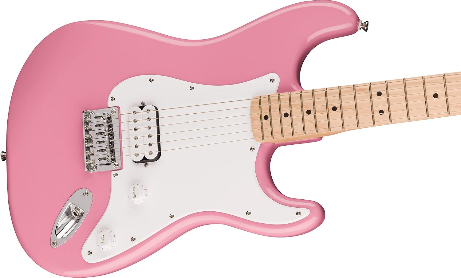 Fender Squier Sonic Stratocaster HT H - Flash Pink Bundle with Frontman 10G Amp, Tuner, Strap, Cable, Picks, and Austin Bazaar Guitar DVD
