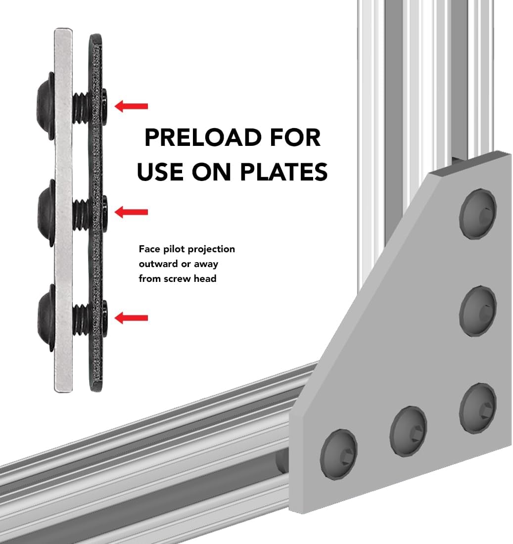 8020, 3285, 15 Series 5/16-18 Triple Threaded Slide in Economy T-Nut Steel T-Slot Accessories for 80/20 Aluminum Extrusion Hardware Nuts (100 Pack)