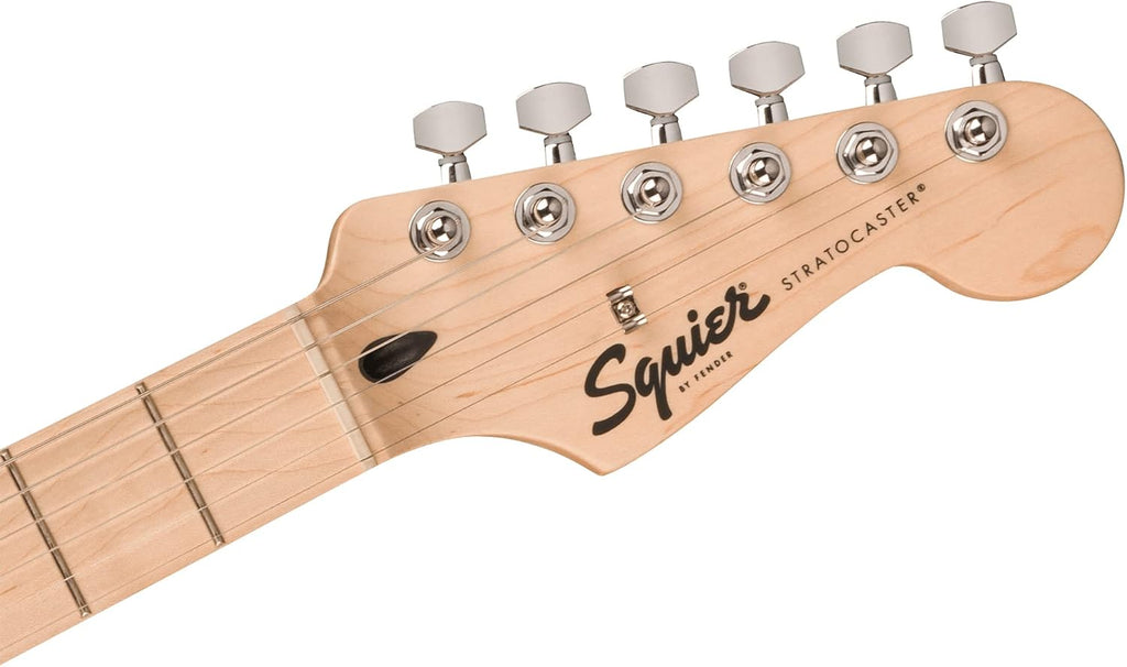Fender Squier Sonic Stratocaster - Black Bundle with Frontman 10G Amp, Cable, Tuner, Strap, Picks, and Austin Bazaar Guitar DVD