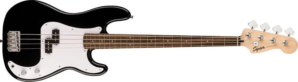 Fender Squier Sonic Precision Bass Guitar, Beginner Guitar, Includes 30 Days of Free Lessons, Laurel Fingerboard and Step Up Pickups, Chrome Hardware, and Polyurethane Finish, Black