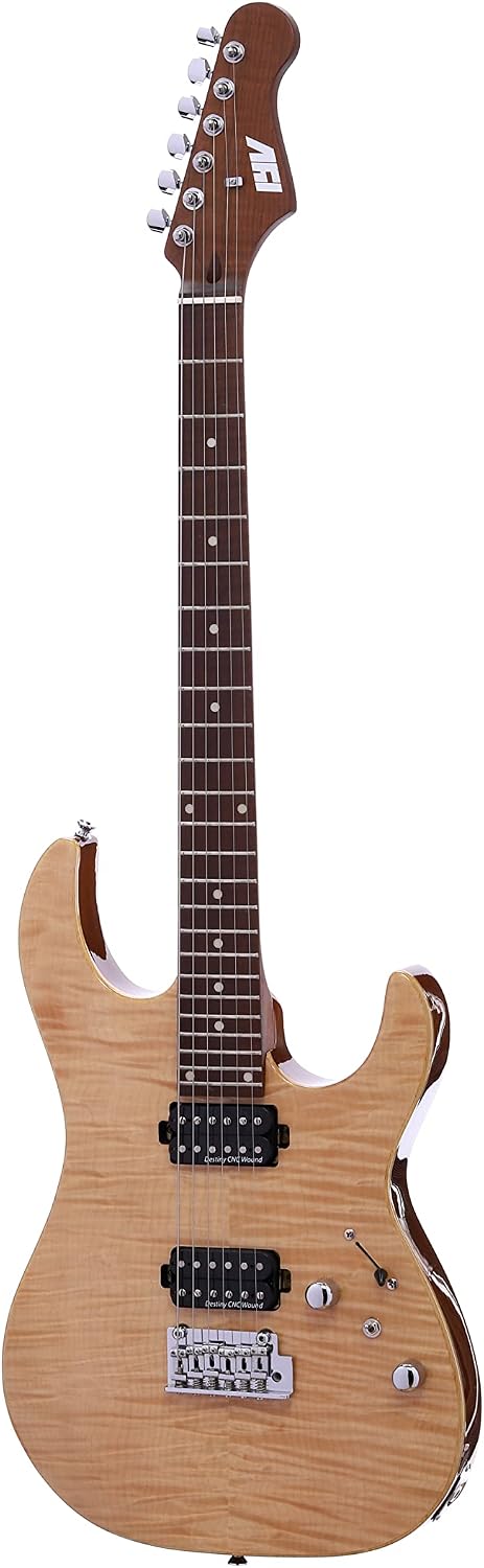 IYV- IS-400-HH Solid Body with Flame Maple, H-H Pickup Configuration, Natural