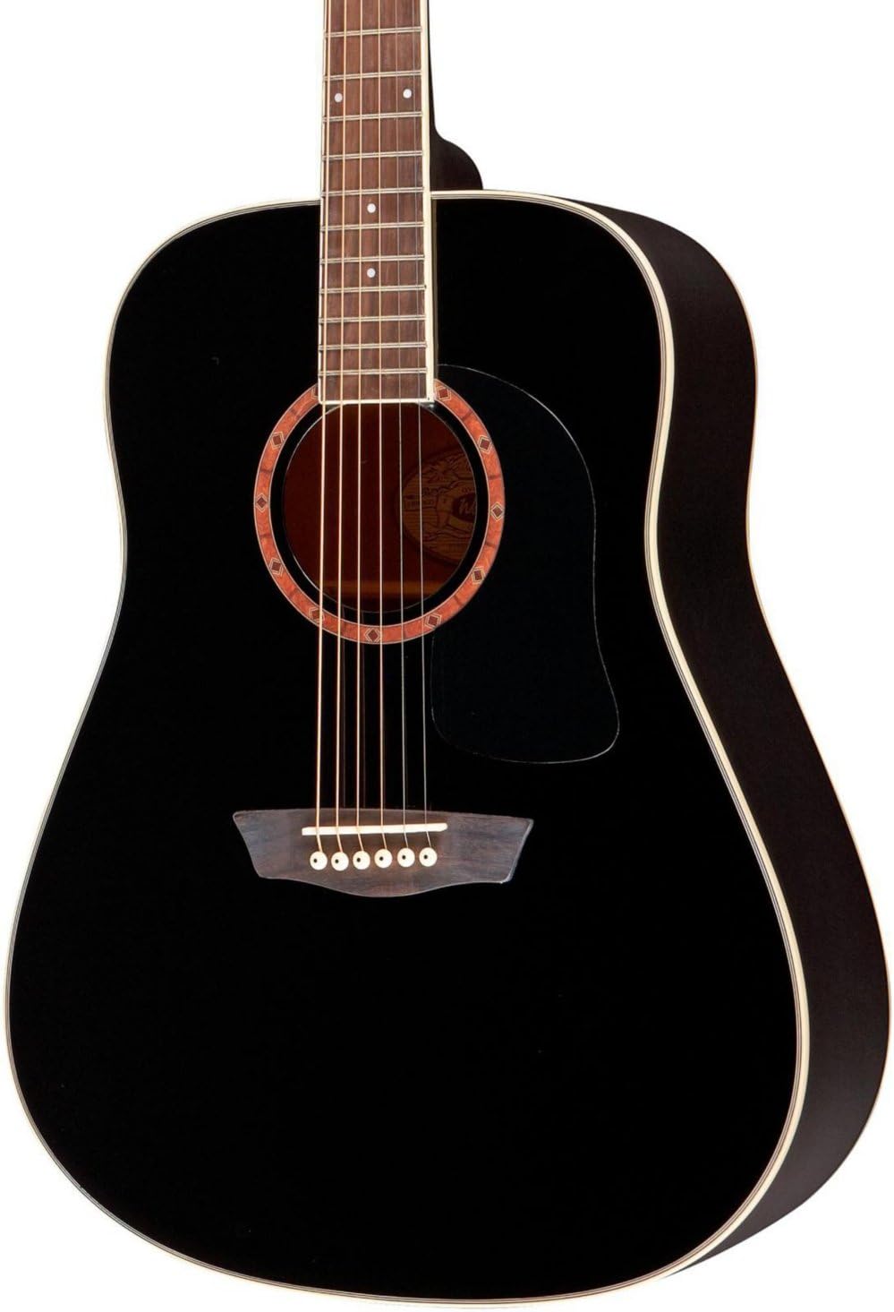 Washburn WD100DLBK Apprentice Dreadnought Acoustic Guitar, Black Gloss