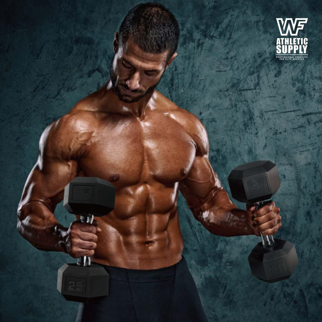 WF Athletic Supply 200Lb Dumbbell Set, 10-30Lb Dumbbell Set with A Frame Storage Rack for Muscle Toning, Strength Building & Weight Loss - Multiple Choices Available