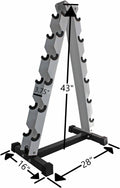 Ader Black Octagon Rubber Dumbbell Set with Rack