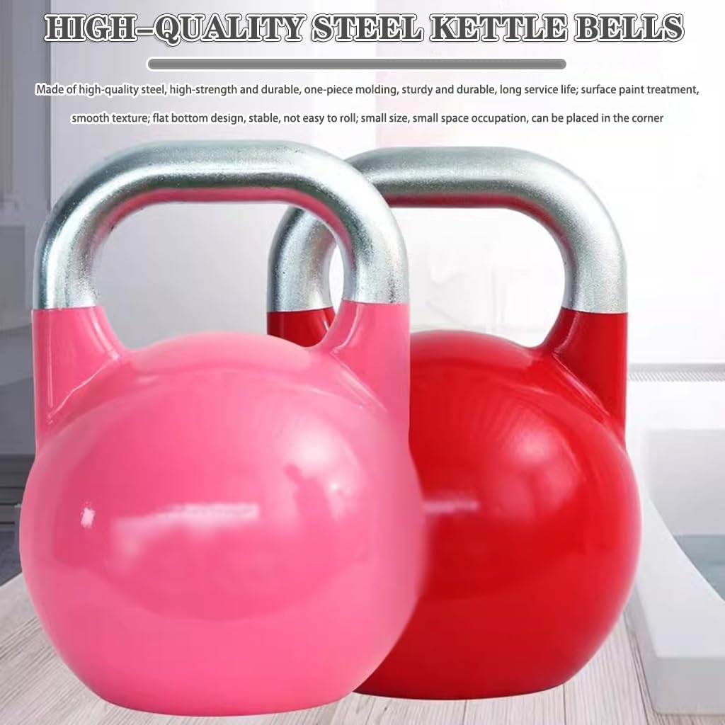 Kettlebell Weights Fitness Sports Competitive Kettle Ball, Muscle Training Dumbbells for Men and Women, Swing/Squat, Gym Exercise Equipment(Pink-8kg)