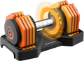 Adjustable Dumbbells Set 45LB Single, 1-Sec Fast Adjustable 5 Weights by Turning Handle, Premium Comfort Non-slip Metal Dumbbells with Tray, Compact Size for Full Body Home Workout
