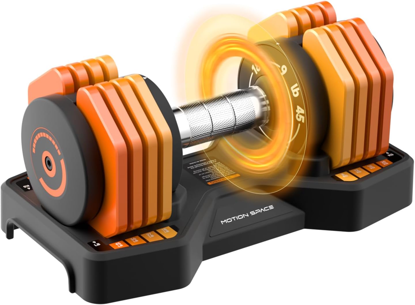 Adjustable Dumbbells Set 45LB Single, 1-Sec Fast Adjustable 5 Weights by Turning Handle, Premium Comfort Non-slip Metal Dumbbells with Tray, Compact Size for Full Body Home Workout